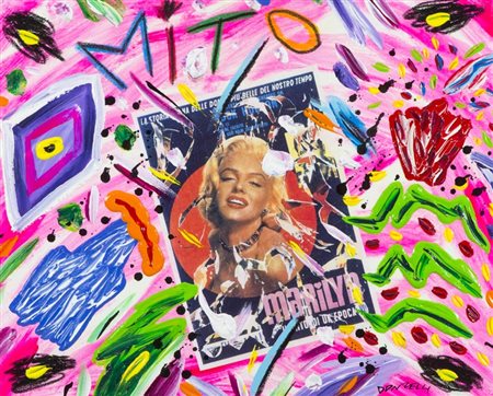 Bruno Donzelli (Napoli 1941) Mito Acrilico e collage su tela, cm. 40x50...