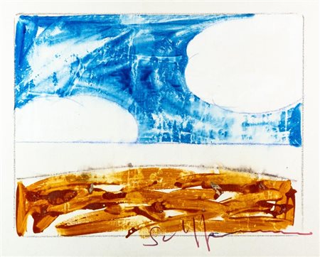 Mario Schifano (Homs 1934 Roma 1998) Paesaggio anemico 1973-74 Smalto su...