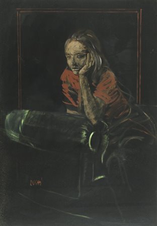 Alberto Sughi (Cesena 1928 2012) Figura di donna 1969 Tempera e tecnica mista...