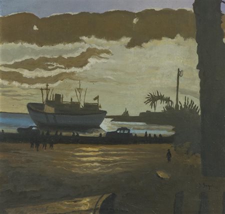 Simon Segal (1898 1969) Porto 1921 Olio su cartoncino, cm. 38x40 Firma e data...