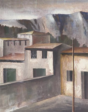 Marcello Scuffi (Tizzana (Pt) 1948) Paesaggio 1985 Olio su tela, cm. 50x40...