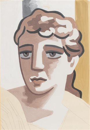 Gino Severini (Cortona (Ar) 1883 Parigi 1966) Studio di testa per la...