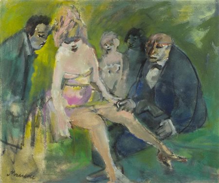 Mino Maccari (Siena 1898 Roma 1989) Senza titolo anni '70 Olio su tela, cm....