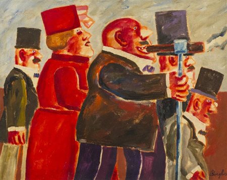 Franz Borghese (Roma 1941 Roma 2005) Il fumatore Prima metà anni '90 Olio su...