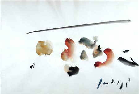 SCATIZZI SERGIO (Gragnano 1918 - Firenze 2009) "Senza titolo" Acquerello su...
