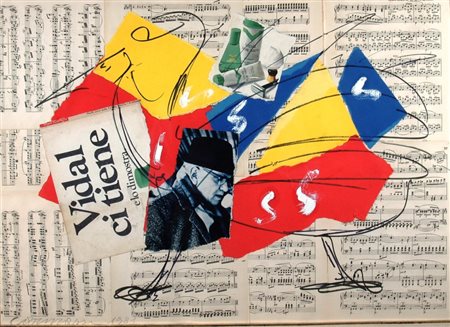 CARMASSI ARTURO (Lucca 1925) "Senza titolo" Tecnica mista e collage su carta...