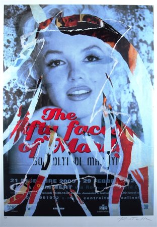 ROTELLA MIMMO (Catanzaro 1918 - Milano 2006) "Fty Face" Litografia su carta...