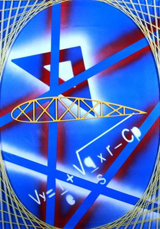 MACERA IGOR (Livorno 1972) "Aereodinamica matematica naga 4418" AAcrilico,...