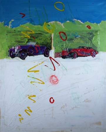 MANERA ENRICO (Asmara 1947) "Panorama alpino" Olio e tecnica mista su tela...