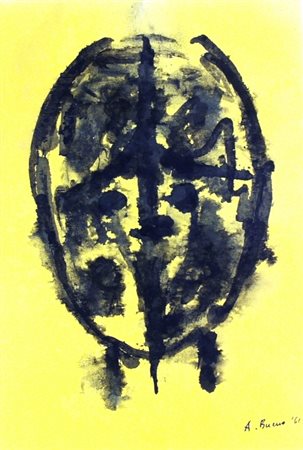 BUENO ANTONIO (Berlino 1918 - Firenze 1984) "Impronta" 1961 Tempera su carta...