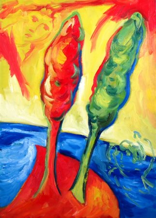 GERMANA' MIMMO (Catania 1944 - Busto Arsizio 1992) "Isola incantata" 1990...