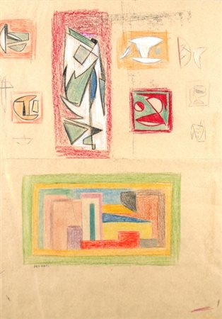 SOLDATI ATANASIO (Parma 1896 - Parma 1953) "Composizione" Tecnica mista su...