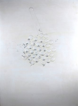 STEFANONI TINO (Lecco 1937) "Riflessi" 1966 Tecnica mista su faesite cm. H:...