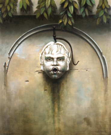 NUNZIANTE ANTONIO (Napoli 1956) "La fontana" Olio su tela cm. H: 60.00 L:...