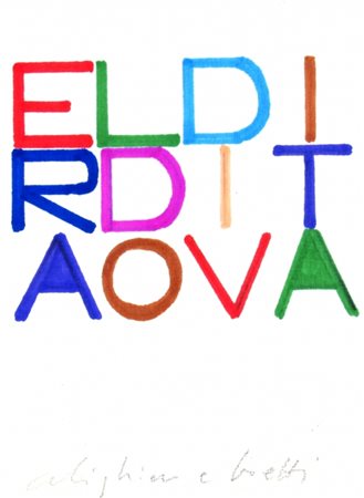 BOETTI ALIGHIERO (Torino 1940 - Roma 1994) "Senza titolo" 1977 Matite...