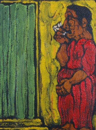 CANTATORE DOMENICO (Ruvo di Puglia 1906 - Parigi 1998) "Figura" Olio su tela...