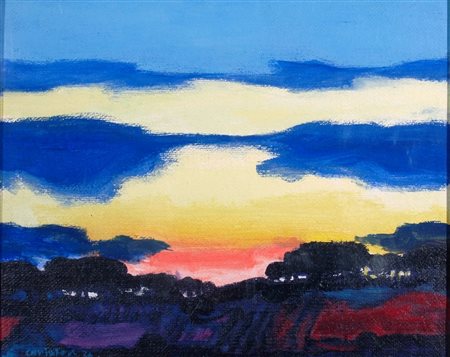 CANTATORE DOMENICO (Ruvo di Puglia 1906 - Parigi 1998) "Paesaggio" 1974 Olio...