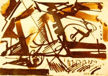 VEDOVA EMILIO (Venezia 1919 - Venezia 2006) "Senza titolo" 1949 China su...