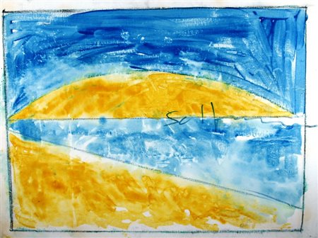 SCHIFANO MARIO (Homs 1934 - Roma 1998) "Paesaggio anemico (giallo)" 1975...