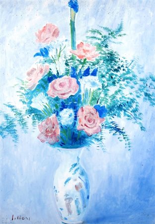 LILLONI UMBERTO (Milano 1898 - Milano 1980) "Fiori" 1971 Olio su tela cm. H:...