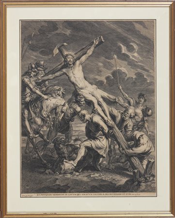 BOLSWERT VAN SCHELTE (1576 - 1659) The rising of the cross. Stampa. Cm 44,00...