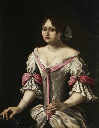ARTISTA DEL XVIII SECOLO Ritratto di gentildonna. Olio su tela. Cm 75,00 x...