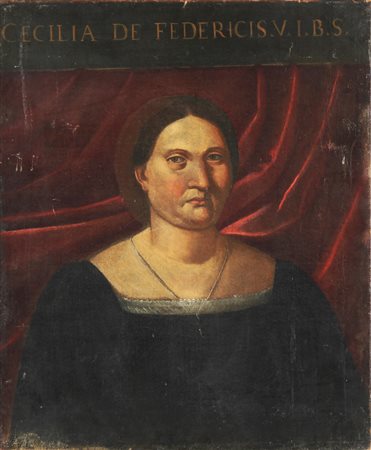 ARTISTA BRESCIANO DEL XVII SECOLO Ritratto di Cecilia Federici. Olio su tela...