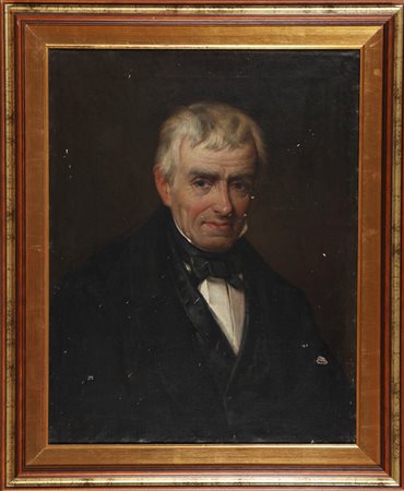 ANONIMO DEL XIX SECOLO Ritratto di gentiluomo. Olio su tela. Cm 49,00 x...