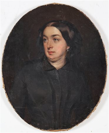 LAUCHERT RICCARDO (1823 - 1869) Mezza figura. Catherine. 1853. olio su tela...
