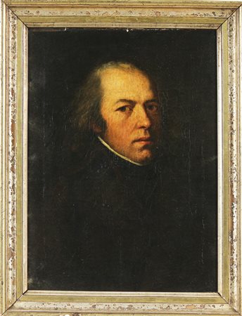 ARTISTA DEL XIX SECOLO Ritratto di gentiluomo. Olio su tela . Cm 38,50 x...