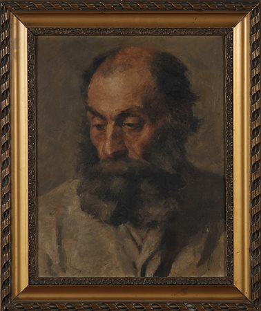 ARTISTA DEL XIX SECOLO Ritratto d'uomo con barba. Olio su cartone pressato....