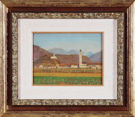 ALBERTINI ORESTE (1887 - 1953) Paesaggio. Olio su compensato. Cm 20,00 x...