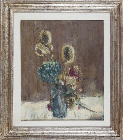 ANONIMO DEL XX SECOLO Natura morta di fiori. 1969. Olio su masonite. Cm 50,00...