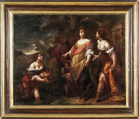 Francesco Botti (Firenze 1640-1711) "Ritrovamneto di Mosè" oliocm. 62x51,5