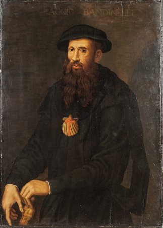 Scuola toscana sec.XVI "Ritratto di Baccio Bandinelli come cavaliere...