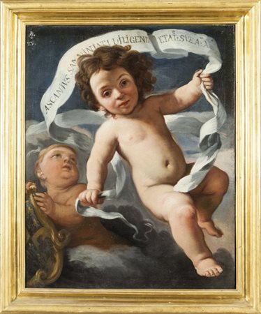 Scuola fiorentina sec,XVII "Putti" olio sul retro numero di inventario...
