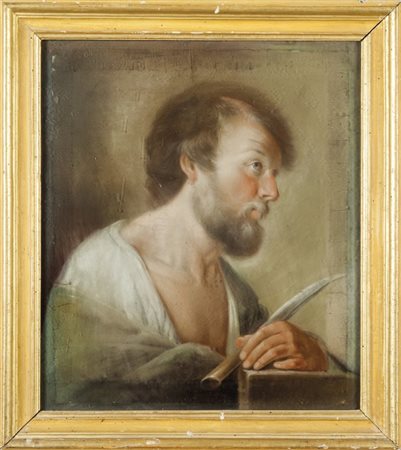 Scuola senese sec.XVIII "San Bartolomeo" pastello su cartacm. 54,5x64