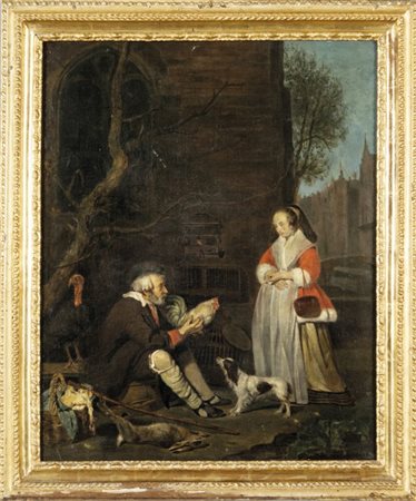 "Scena popolare" olio, sec.XVIIIcm.46x58