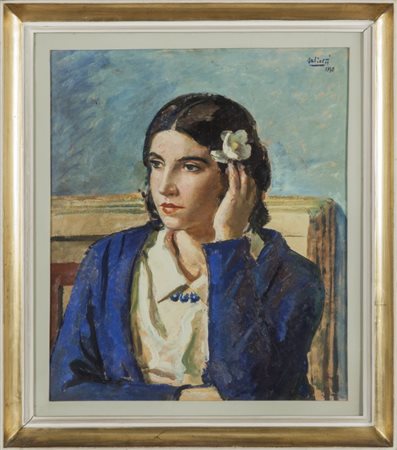 ALBERTO SALIETTI (1892-1961) Ragazza con fioreolio su compensato cm50x60f.to...
