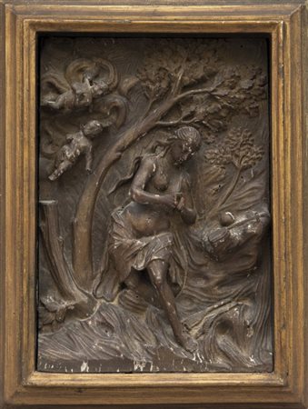 Bassorilievo in legno intagliato raffigurante la Maddalena, sec.XVIIIcm. 30x27