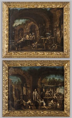 ALESSANDRO MAGNASCO (1667-1749) Soldati accampati fra le rovineIndovini,...