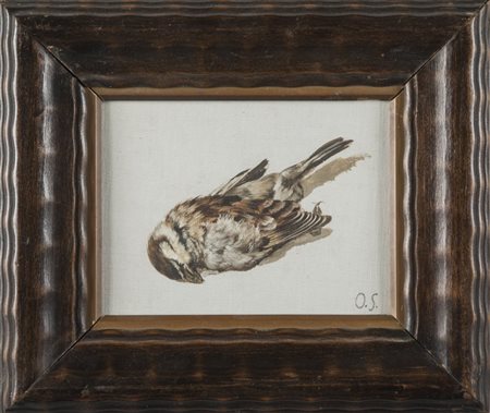 OSCAR SACCOROTTI (1898-1986) Uccellino olio cm. 20 x 15siglato in b.a.dx