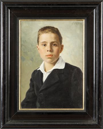 Otto Pilny "Ritratto di giovinetto" olio, f.to e d.to 1919cm. 34x47