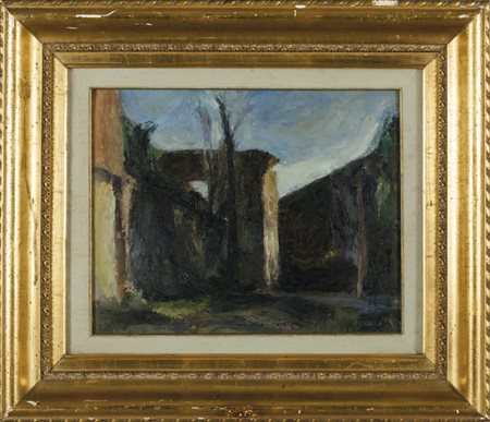 BRIZZI ALDO (1907-1957) Casolareolio cm.33,5x42,5f.to in b.a.ds.