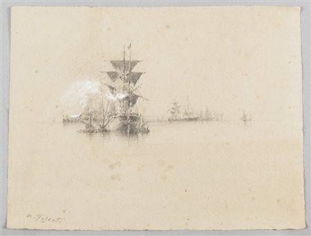 AGOSTINO FOSSATI (1830-1904) Cartella contenente 10 disegni firmati...