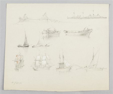 AGOSTINO FOSSATI (1830-1904) Cartella contenente 10 disegni firmati...