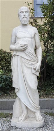Filosofi, coppia di sculture in marmoh.cm.172