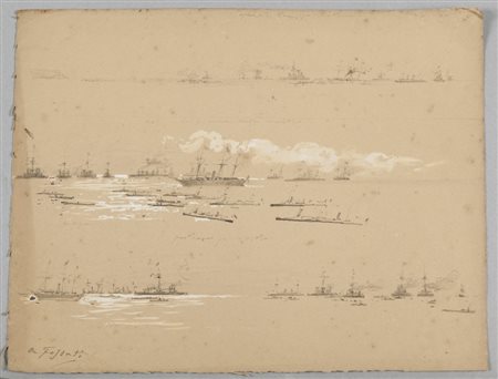 AGOSTINO FOSSATI (1830-1904) Cartella contenente 10 disegni firmati...