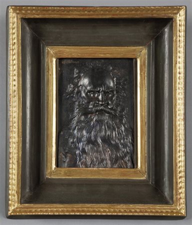 Altorilievo in bronzo raffigurante Tolstoj, Russia fine sec. XIX (firma...