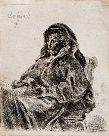 REMBRANDT Leida 1606 - 1669 Amsterdam The Artist's Mother Seated, in Window's...